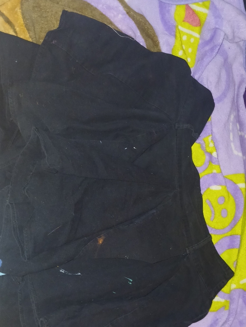 Black Casual Pleated Skirt